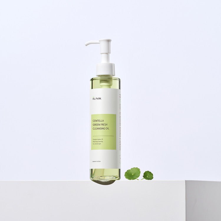 Iunik Centella Green Fresh Cleansing Oil 200ml. زيت التنظيف المنعش الأخضر من إيونيك سينتيلا 200 مل - Princess Cosmetics Qatar