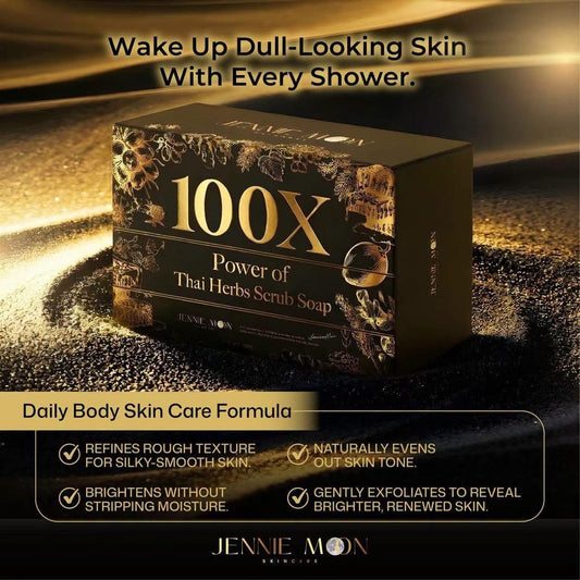 Jennie Moon 100x Power of Thai Herbs Scrub Soap 160g صابون جيني مون المقشر بقوة 100 ضعف من الأعشاب التايلاندية - Princess Cosmetics Qatar