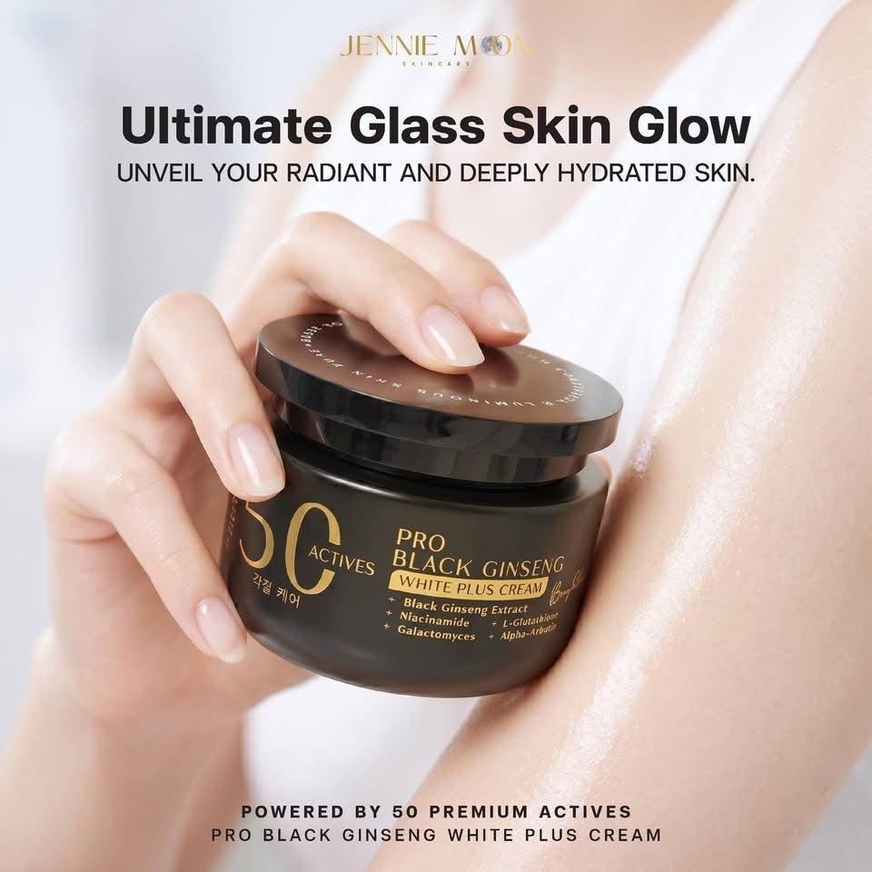 Jennie Moon PRO Black Ginseng White Plus Cream 250ml كريم جيني مون برو بالجينسنغ الأسود والأبيض بلس - Princess Cosmetics Qatar