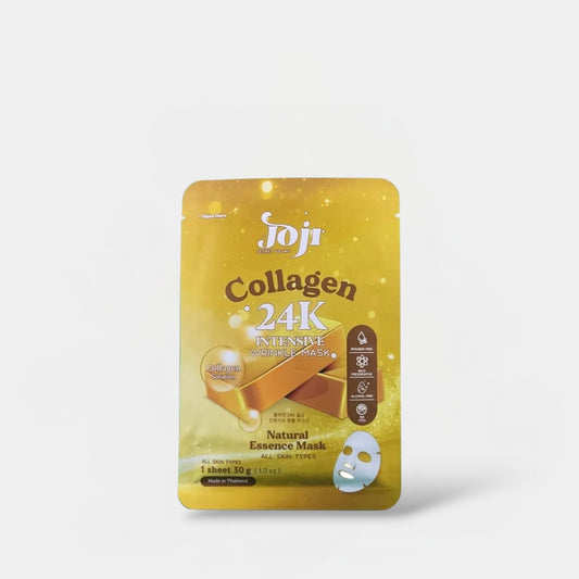 Joji Collagen 24K Gold Intense Wrinkle Mask (1 Sheet) قناع جوجي كولاجين 24 قيراط ذهب مكثف للتجاعيد - Princess Cosmetics Qatar