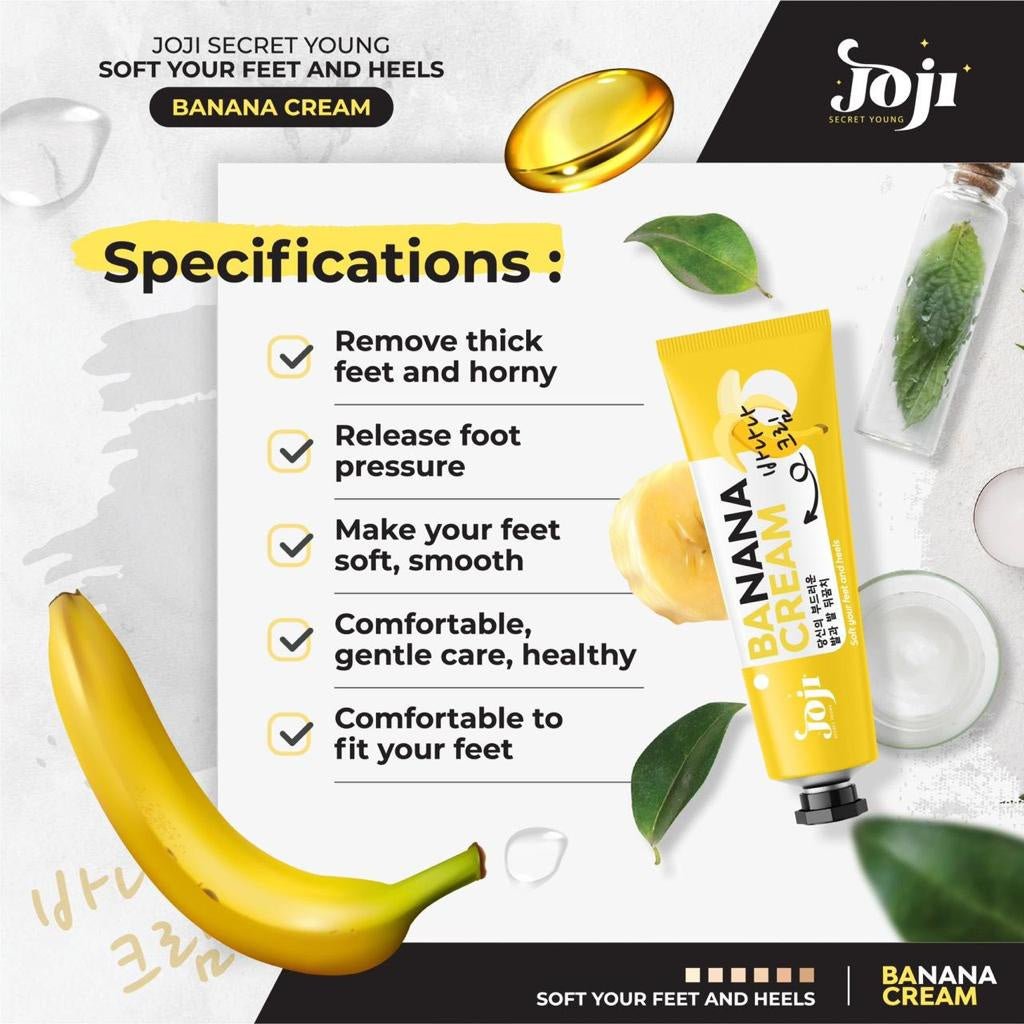 Joji Secret Young Soft Feet and Heels Banana Cream 50g كريم جوجي سيكريت للموز لأقدام وكعبين ناعمين - Princess Cosmetics Qatar