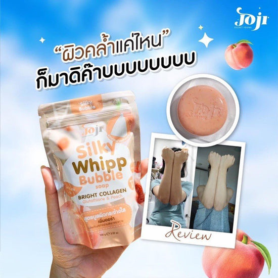 Joji Silky Whipp Bubble Soap Bright Collagen 100g صابون جوجي سيلكي ويب بابل بالكولاجين اللامع - Princess Cosmetics Qatar
