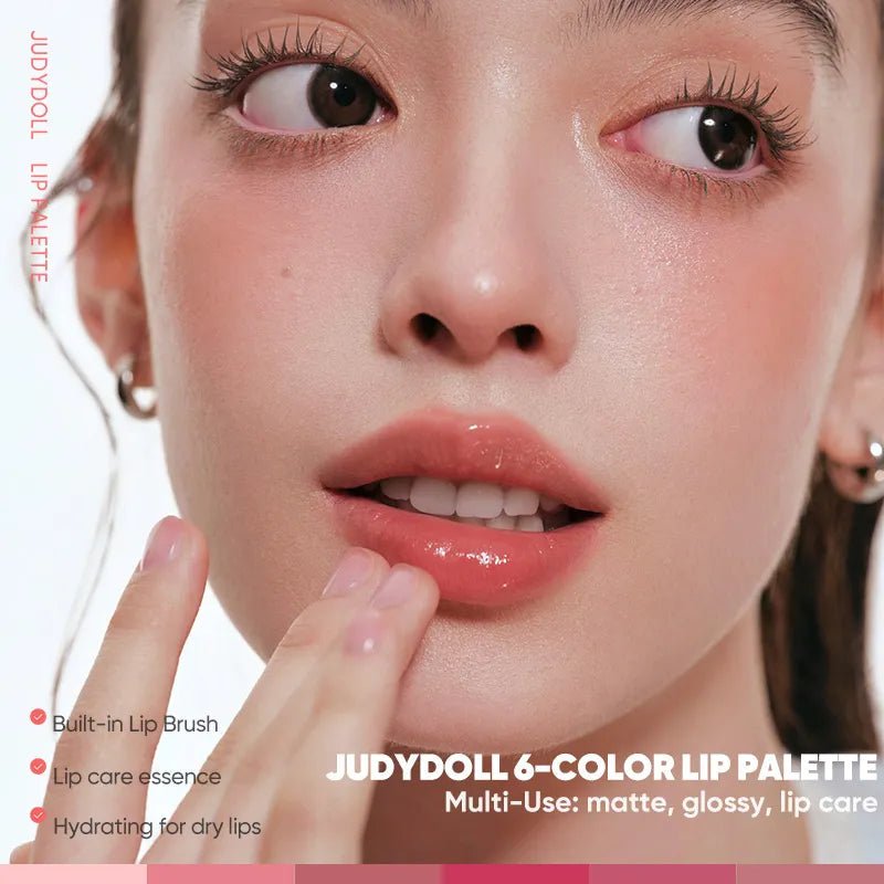 Judydoll 6-Color Multi-Use Lip Palette لوحة ألوان الشفاه متعددة الاستخدامات من جودي دول بستة ألوان - Princess Cosmetics Qatar