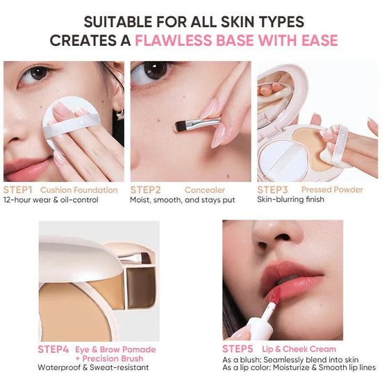 Judydoll Portable Facial Palette لوحة ألوان الوجه المحمولة من جوديدول - Princess Cosmetics Qatar