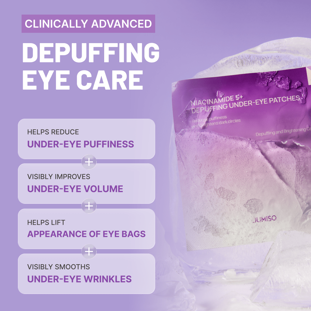 Jumiso Niacinamide 5+ Depuffing Under-Eye Patches (5 Pairs) جوميسو لصقات تحت العين بالنياسيناميد 5+ لتخفيف الانتفاخ - Princess Cosmetics Qatar