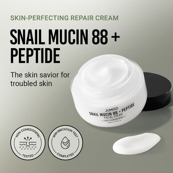 Jumiso Snail Mucin 88 + Peptide Facial Cream 100ml. جوميسو حلزون موسين 88 + كريم ببتيد للوجه - Princess Cosmetics Qatar