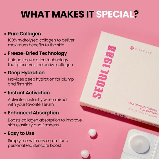K - Secret SEOUL 1988 Boosting Ball : Collagen 100% (7 capsules) كرة تعزيز كي سيكريت سيول 1988: كولاجين 100% - Princess Cosmetics Qatar