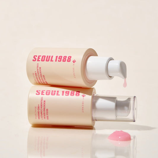 K - Secret Seoul 1988 Boosting Serum: Collagen Complex 7 + Red Ginseng 30ml سيروم كي سيكريت سيول ١٩٨٨ المعزز: مركب الكولاجين ٧ + الجينسنغ الأحمر - Princess Cosmetics Qatar