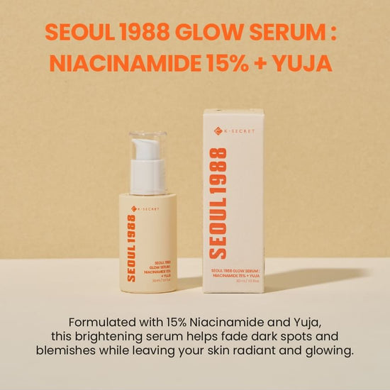K - Secret SEOUL 1988 Glow Serum : Niacinamide 15% + Yuja 30ml سيروم كي سيكريت سيول 1988 جلو: نياسيناميد 15% + يوجا - Princess Cosmetics Qatar