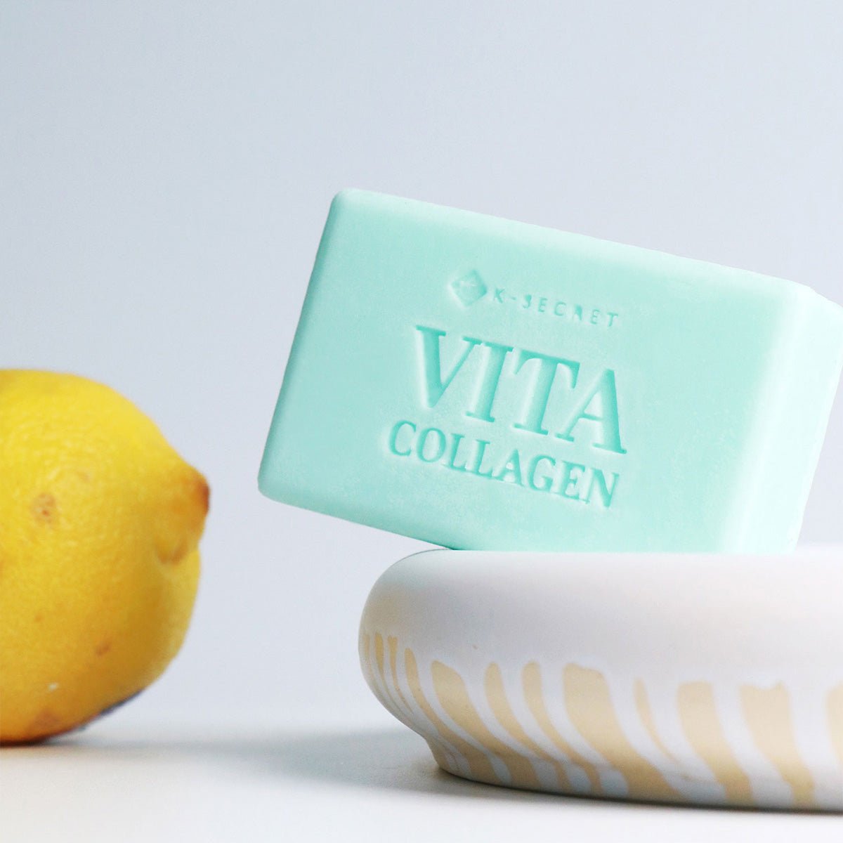 K - Secret Vita Collagen Secret Whitening Bar 110g صابونة التبييض السرية من كيه سيكريت فيتا كولاجين - Princess Cosmetics Qatar