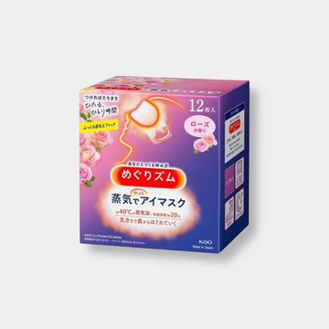 Kao MegRhythm Steam Hot Eye Mask (12ea) - Rose Scent قناع كاو ميجريثم البخاري الساخن للعينين - برائحة الورد - Princess Cosmetics Qatar