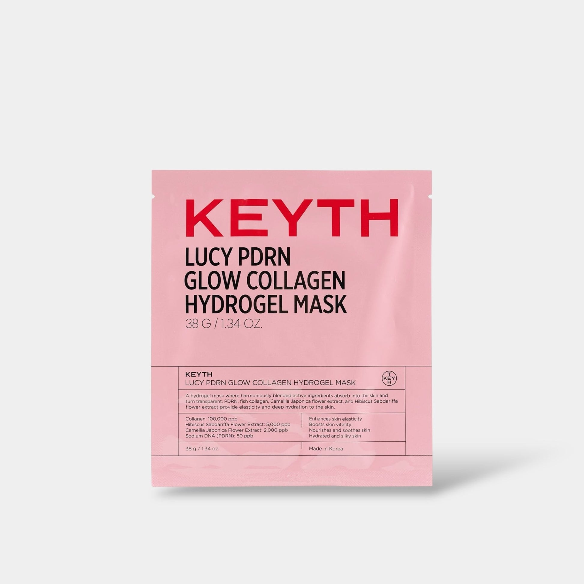 Keyth Lucy PDRN Glow Collagen Hydrogel Mask (1 Sheet) قناع هيدروجيل الكولاجين المتوهج من كيث لوسي PDRN - Princess Cosmetics Qatar