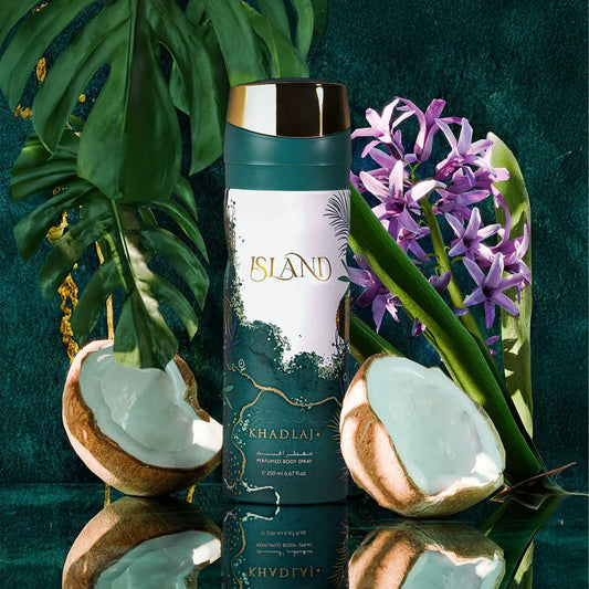 Khadlaj Island Body Spray 200ml بخاخ الجسم من جزيرة خادلاج - Princess Cosmetics Qatar