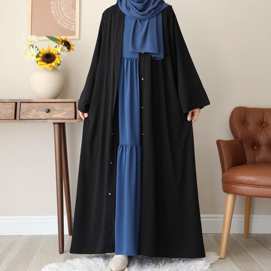 Klasik Abaya - Black. عباية كلاسيك - أسود - Princess Cosmetics Qatar