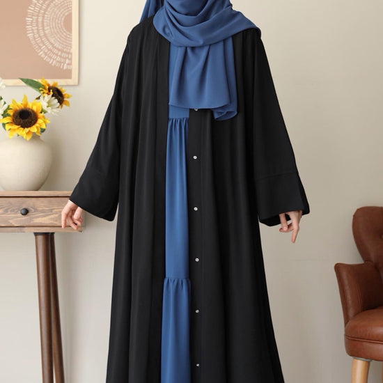 Klasik Abaya - Black. عباية كلاسيك - أسود - Princess Cosmetics Qatar