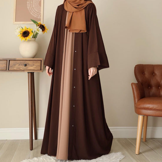 Klasik Abaya - Brown. عباية كلاسيك - بني - Princess Cosmetics Qatar