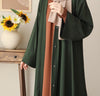 Klasik Abaya - Green. عباية كلاسيك - أخضر - Princess Cosmetics Qatar