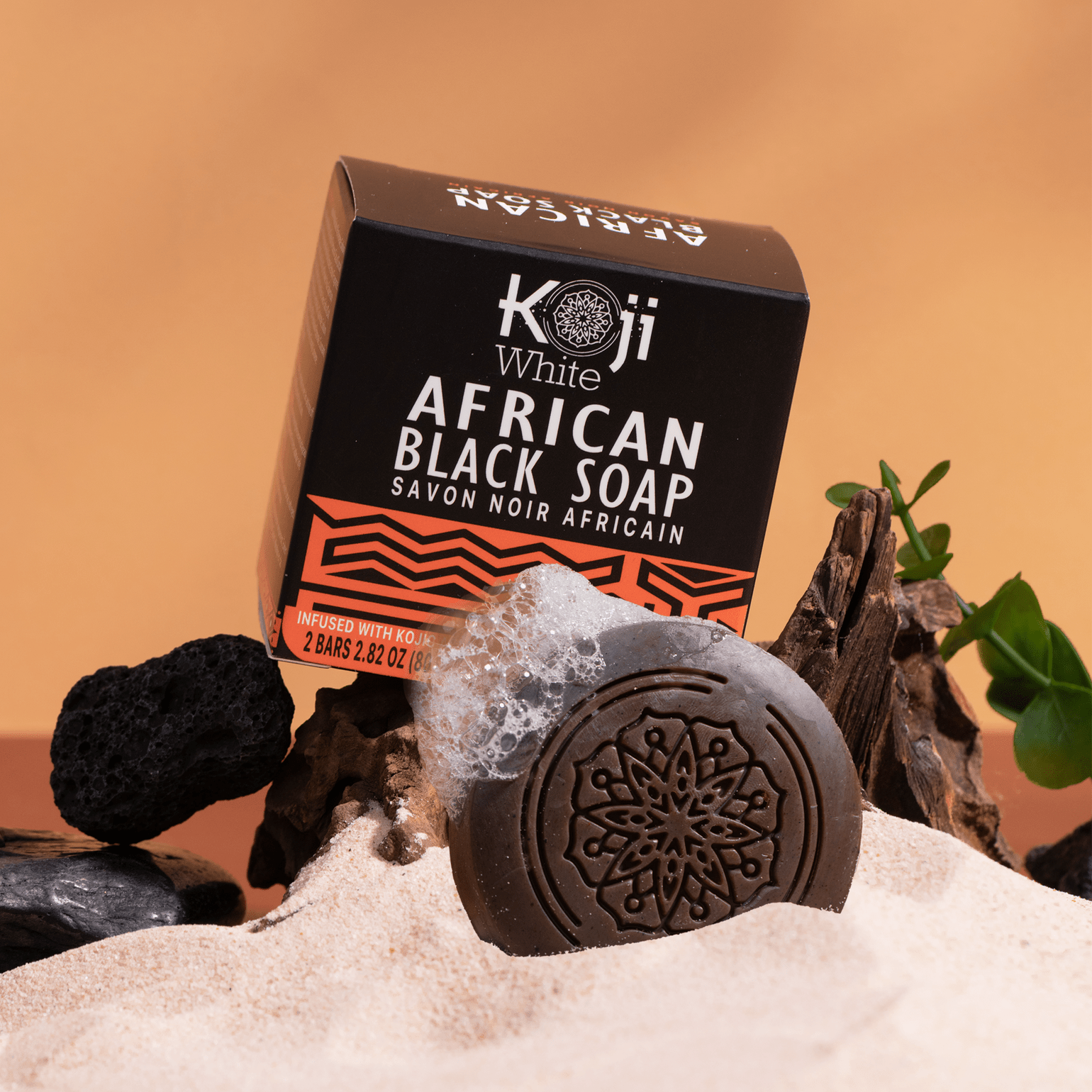 Koji White African Black Soap Bar (80g x 2) صابون كوجي وايت الأفريقي الأسود - Princess Cosmetics Qatar