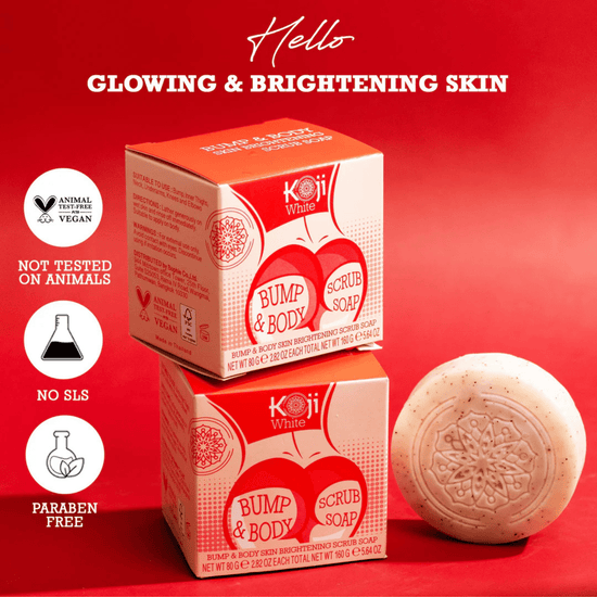 Koji White Bump & Body Skin Brightening Scrub Soap (2 Bar x 80g) صابون كوجي وايت لتفتيح البشرة والجسم - Princess Cosmetics Qatar