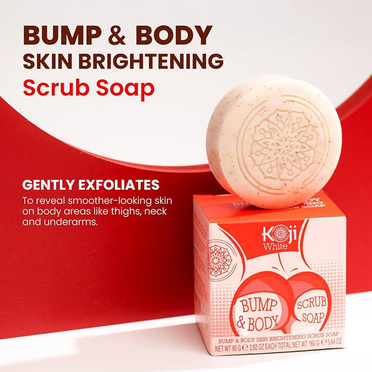 Koji White Bump & Body Skin Brightening Scrub Soap (2 Bar x 80g) صابون كوجي وايت لتفتيح البشرة والجسم - Princess Cosmetics Qatar