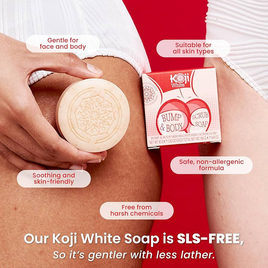 Koji White Bump & Body Skin Brightening Scrub Soap (2 Bar x 80g) صابون كوجي وايت لتفتيح البشرة والجسم - Princess Cosmetics Qatar