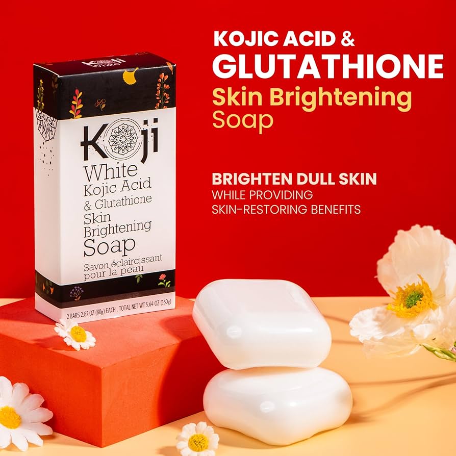 Koji White Kojic Acid & Glutathione Skin Brightening Soap (2 Bars x 80g) صابون كوجي وايت لتفتيح البشرة بحمض الكوجيك والغلوتاثيون - Princess Cosmetics Qatar