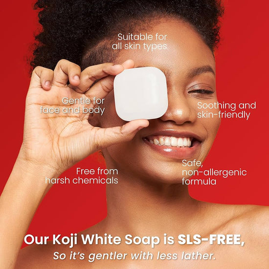 Koji White Kojic Acid & Glutathione Skin Brightening Soap (2 Bars x 80g) صابون كوجي وايت لتفتيح البشرة بحمض الكوجيك والغلوتاثيون - Princess Cosmetics Qatar