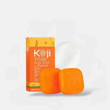 Koji White Kojic Acid & Papaya Skin Brightening Soap (2 Bars x 80g) صابون كوجي وايت لتفتيح البشرة بحمض الكوجيك والبابايا - Princess Cosmetics Qatar