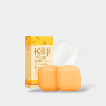 Koji White Kojic Acid & Vitamin C Skin Brightening Soap (2 Bars x 80g) صابون كوجي وايت لتفتيح البشرة بحمض الكوجيك وفيتامين سي - Princess Cosmetics Qatar