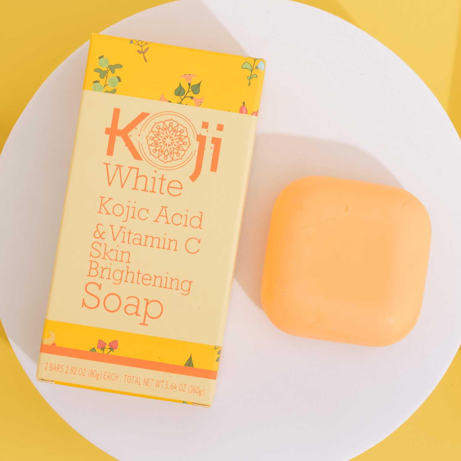 Koji White Kojic Acid & Vitamin C Skin Brightening Soap (2 Bars x 80g) صابون كوجي وايت لتفتيح البشرة بحمض الكوجيك وفيتامين سي - Princess Cosmetics Qatar