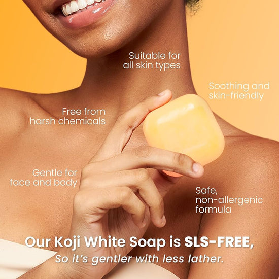 Koji White Kojic Acid & Vitamin C Skin Brightening Soap (2 Bars x 80g) صابون كوجي وايت لتفتيح البشرة بحمض الكوجيك وفيتامين سي - Princess Cosmetics Qatar