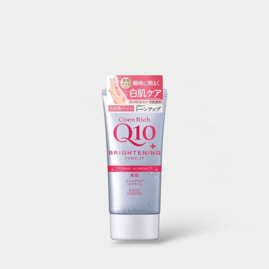 Kose CoenRich Q10 Brightening Tone Up Hand Cream 80g كريم اليدين كوس كوينريتش كيو 10 لتفتيح وتوحيد لون البشرة - Princess Cosmetics Qatar
