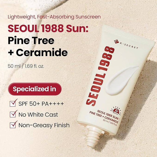 KSecret SEOUL 1988 Sun: Pine Tree + Ceramide 50ml كي سيكريت سيول 1988 واقي الشمس: الصنوبر + السيراميد - Princess Cosmetics Qatar