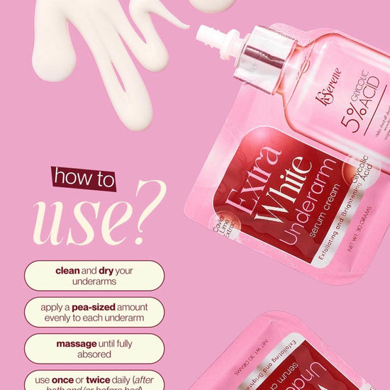 KSerene 5% Glycolic Acid Extra White Underarm Serum Cream 30g كريم سيروم كي سيرين لتفتيح الإبطين بحمض الجليكوليك بنسبة 5% - Princess Cosmetics Qatar
