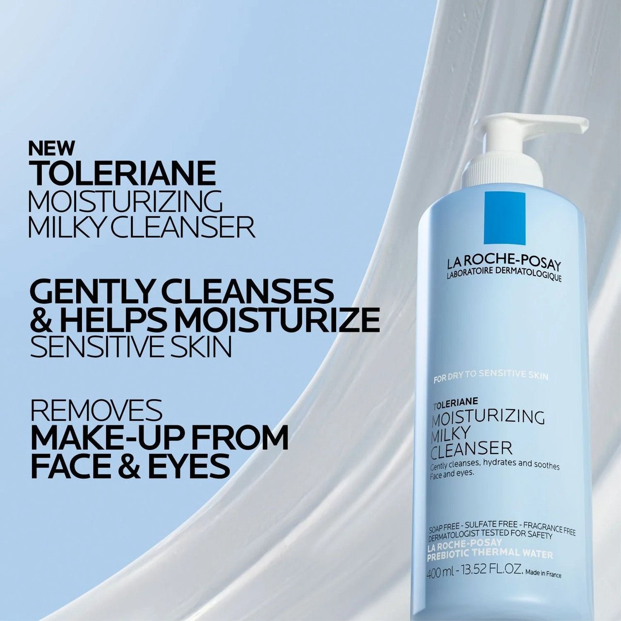 La Roche Posay Toleriane Moisturizing Milky Cleanser 400ml غسول لاروش بوزيه توليريان المرطب الحليبي - Princess Cosmetics Qatar
