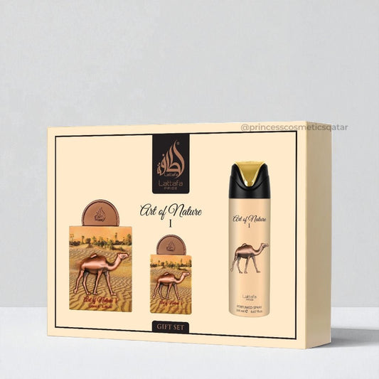 Lattafa Art of Nature I Gift Set (3pcs) مجموعة هدايا لطافة فن الطبيعة 1 - Princess Cosmetics Qatar