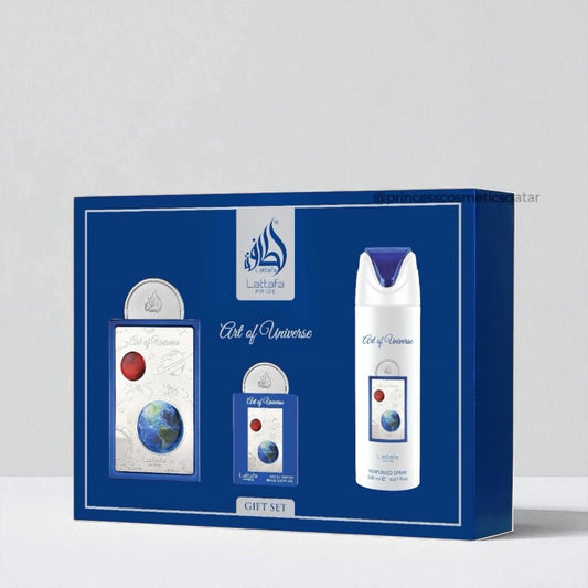 Lattafa Art of Universe Gift Set (3pcs) مجموعة هدايا لطافة فن الكون - Princess Cosmetics Qatar