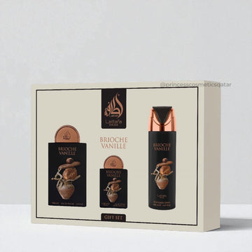 Lattafa Brioche Vanille Gift Set (3pcs) مجموعة هدايا لطافة بريوش فانيليا - Princess Cosmetics Qatar