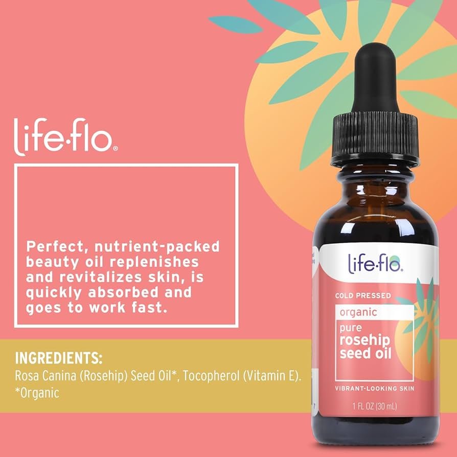 Life - Flo Rose Hip Seed Oil 30ml زيت بذور ثمر الورد من لايف فلو - Princess Cosmetics Qatar
