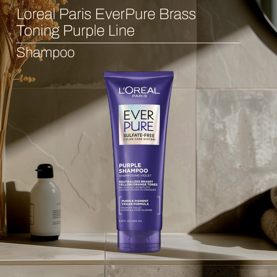Loreal Paris EverPure Brass Toning Purple Line 200ml لوريال باريس إيفربيور النحاس التنغيم خط الأرجواني - Princess Cosmetics Qatar