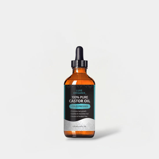 Luxe Organix 100% Pure Castor Oil Drops 120ml قطرات زيت الخروع النقي 100% من لوكس أورجانيكس - Princess Cosmetics Qatar