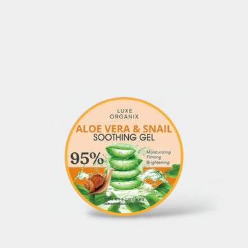 Luxe Organix Aloe Vera & Snail Soothing Gel 95% 300ml جل لوكس أورجانيكس الملطف بالصبار والحلزون 95% - Princess Cosmetics Qatar