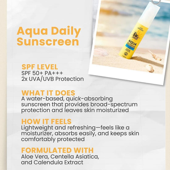 Luxe Organix Aqua Daily Sunscreen 50ml واقي الشمس اليومي لوكس أورجانيكس أكوا - Princess Cosmetics Qatar