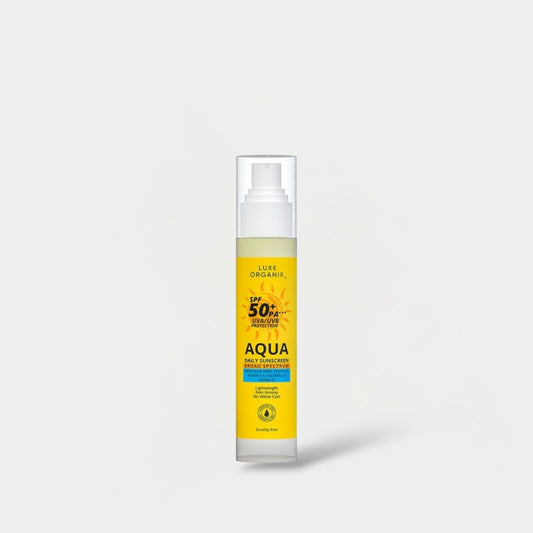 Luxe Organix Aqua Daily Sunscreen 50ml واقي الشمس اليومي لوكس أورجانيكس أكوا - Princess Cosmetics Qatar