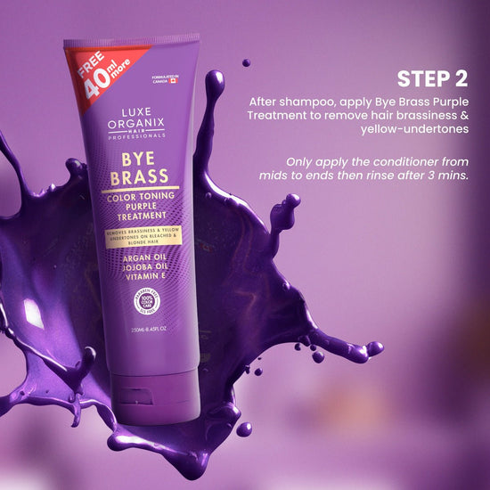 Luxe Organix Bye Brass Purple Conditioner 210ml بلسم لوكس أورجانيكس باي براس البنفسجي - Princess Cosmetics Qatar