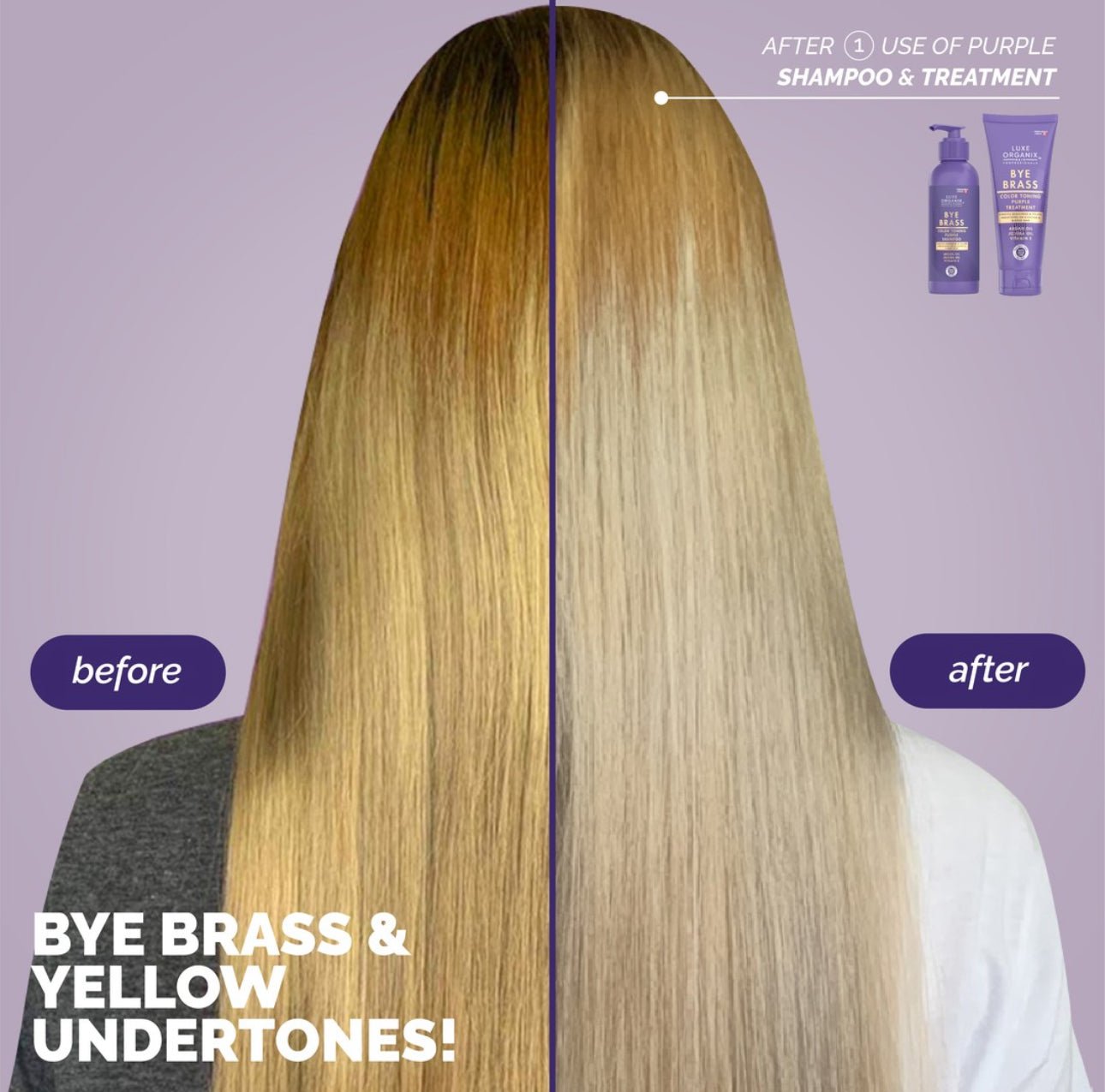 Luxe Organix Bye Brass Purple Conditioner 210ml بلسم لوكس أورجانيكس باي براس البنفسجي - Princess Cosmetics Qatar