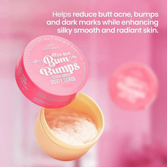 Luxe Organix Bye Bye Bum Bumps Clear & Smooth Booty Scrub 285g مقشر لوكس أورجانيكس باي باي بوم بامبز لتنظيف وتنعيم الأرداف - Princess Cosmetics Qatar