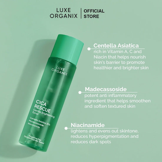 Luxe Organix Cica Rescue Calming Toner 150ml لوكس أورجانيكس سيكا ريسكيو تونر مهدئ 150 مل - Princess Cosmetics Qatar