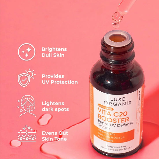 Luxe Organix Clinical Pro Vita C20 Booster Serum 30ml مصل لوكس أورجانيكس كلينيكال برو فيتا C20 المعزز - Princess Cosmetics Qatar