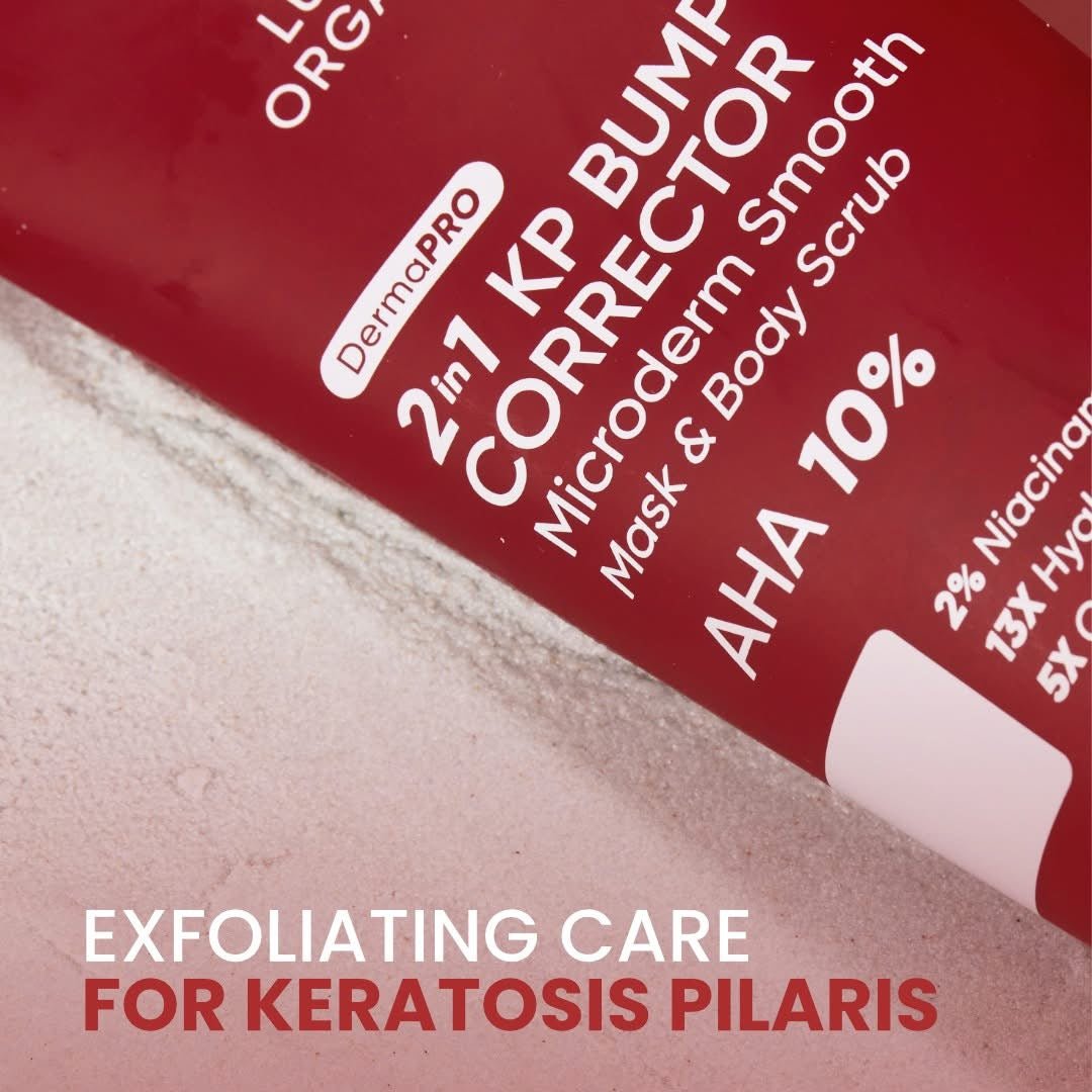 Luxe Organix DermaPRO 2in1 KP Bumps Smooth Mask + Scrub Exfoliant 200ml قناع لوكس أورجانيكس ديرما برو 2 في 1 لتنعيم نتوءات الشعر الكيراتيني + مقشر - Princess Cosmetics Qatar
